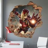 Kinderzimmer Wandtattoo: Wandloch Iron Man Einschlag 7