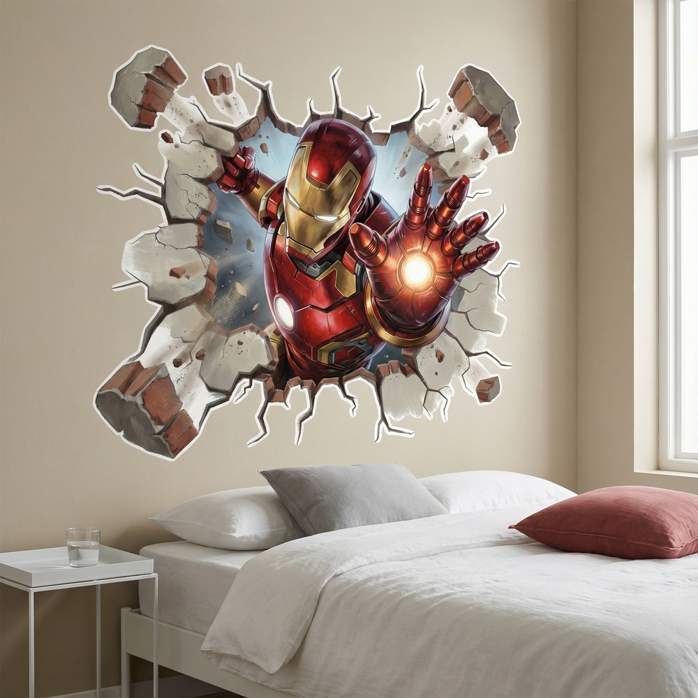 Kinderzimmer Wandtattoo: Wandloch Iron Man Energie