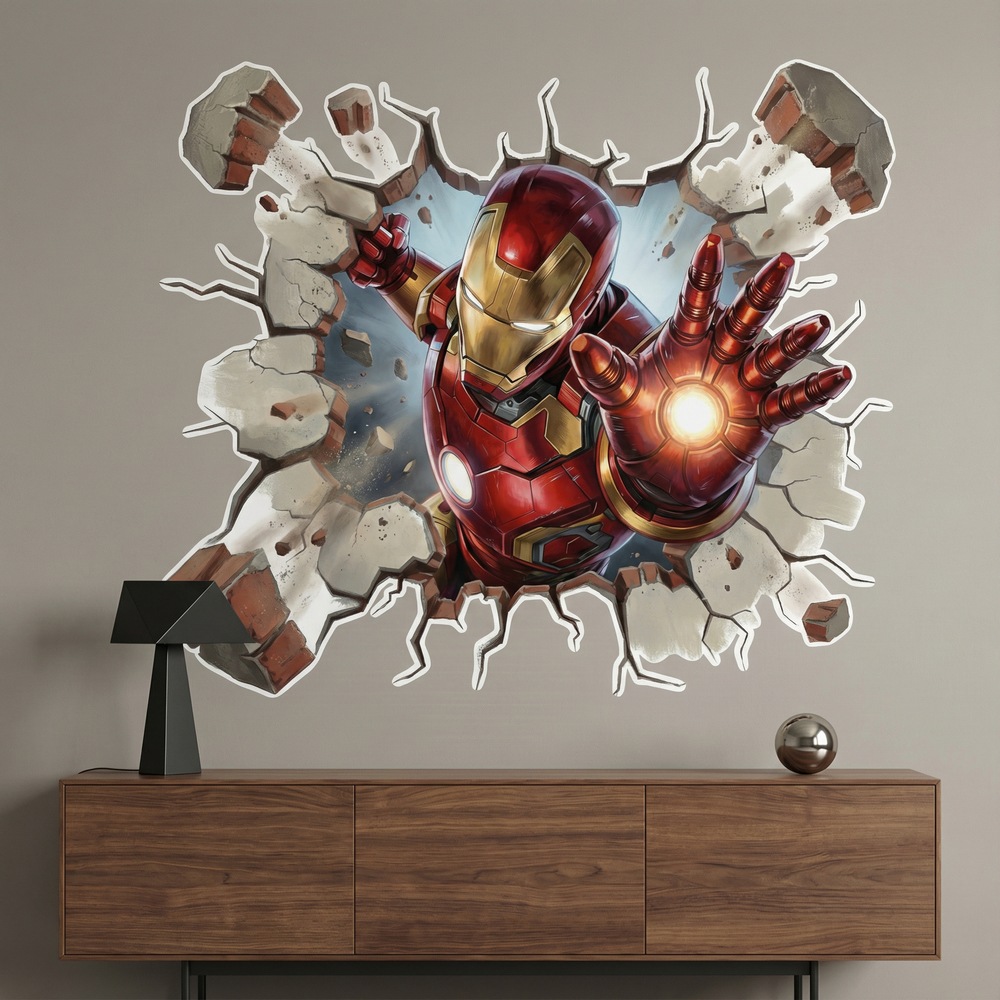 Kinderzimmer Wandtattoo: Wandloch Iron Man Energie