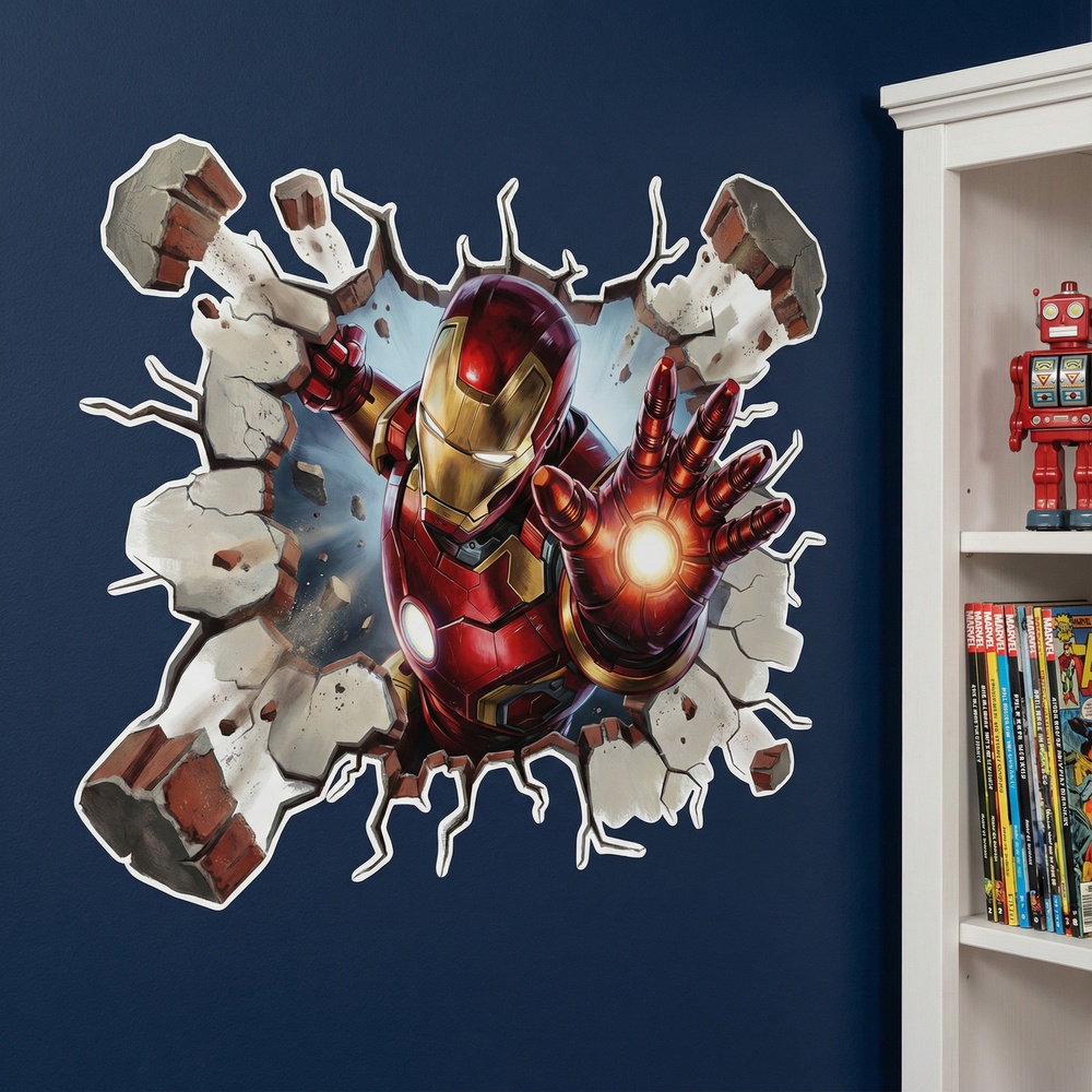 Kinderzimmer Wandtattoo: Wandloch Iron Man Energie