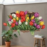 Wandtattoos: Wandloch Bunte Tulpen 9