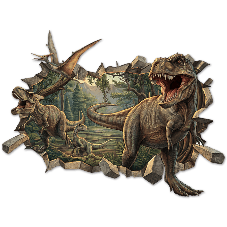 Kinderzimmer Wandtattoo: Wandloch Wilde Dinosaurier