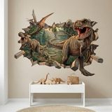 Kinderzimmer Wandtattoo: Wandloch Dinosaurier T-Rex 3
