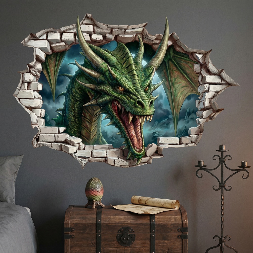 Kinderzimmer Wandtattoo: Wandloch Uralter Drache