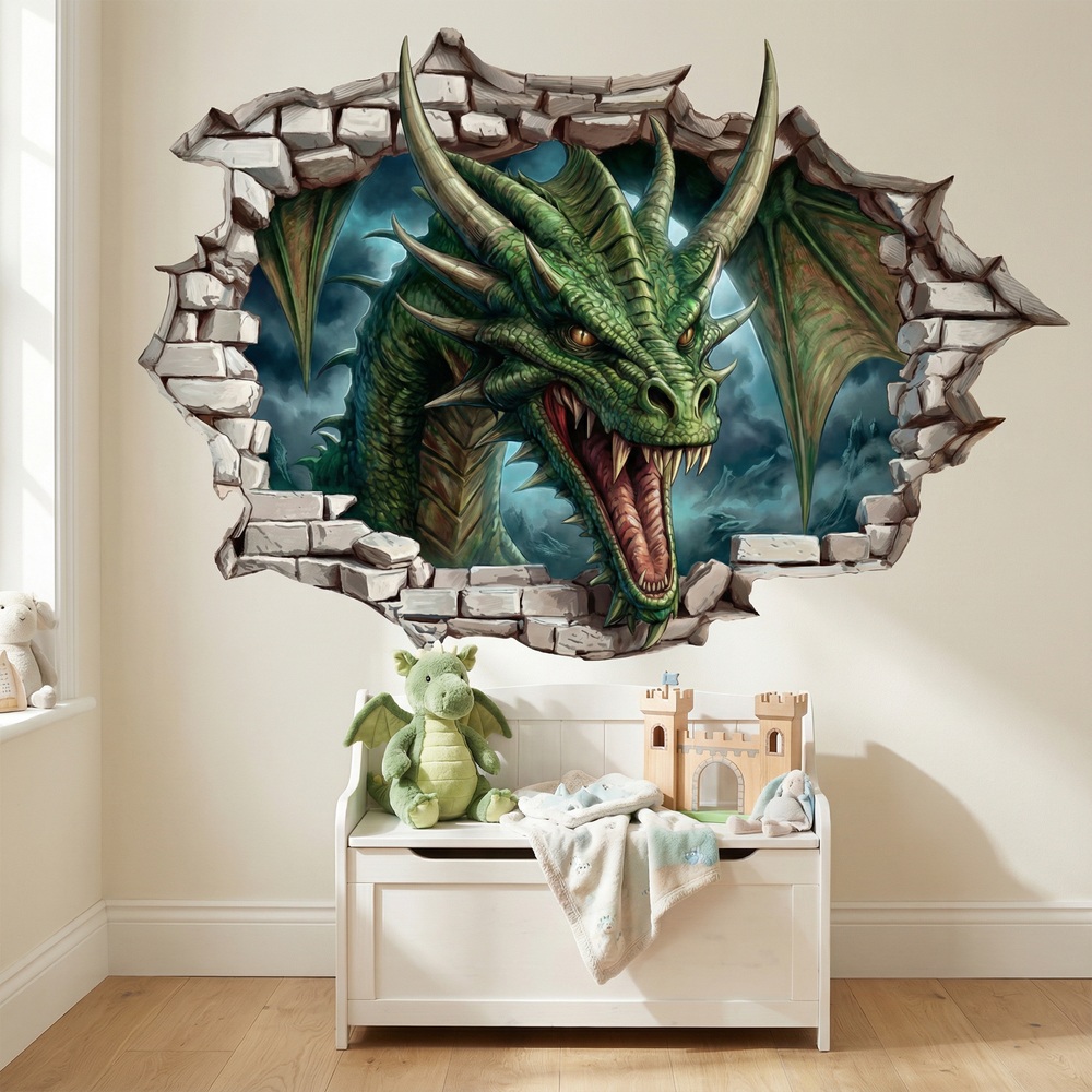 Kinderzimmer Wandtattoo: Wandloch Uralter Drache