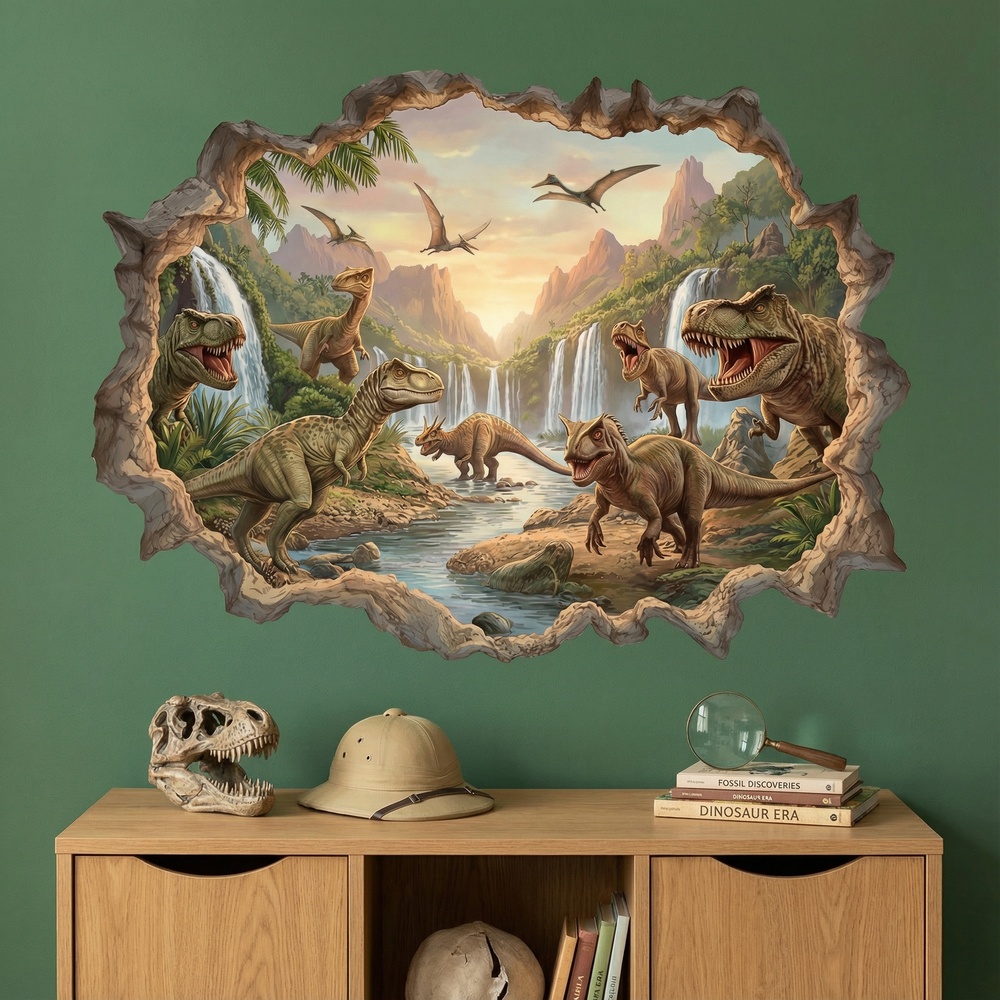 Kinderzimmer Wandtattoo: Wandloch Jurassisches Reich