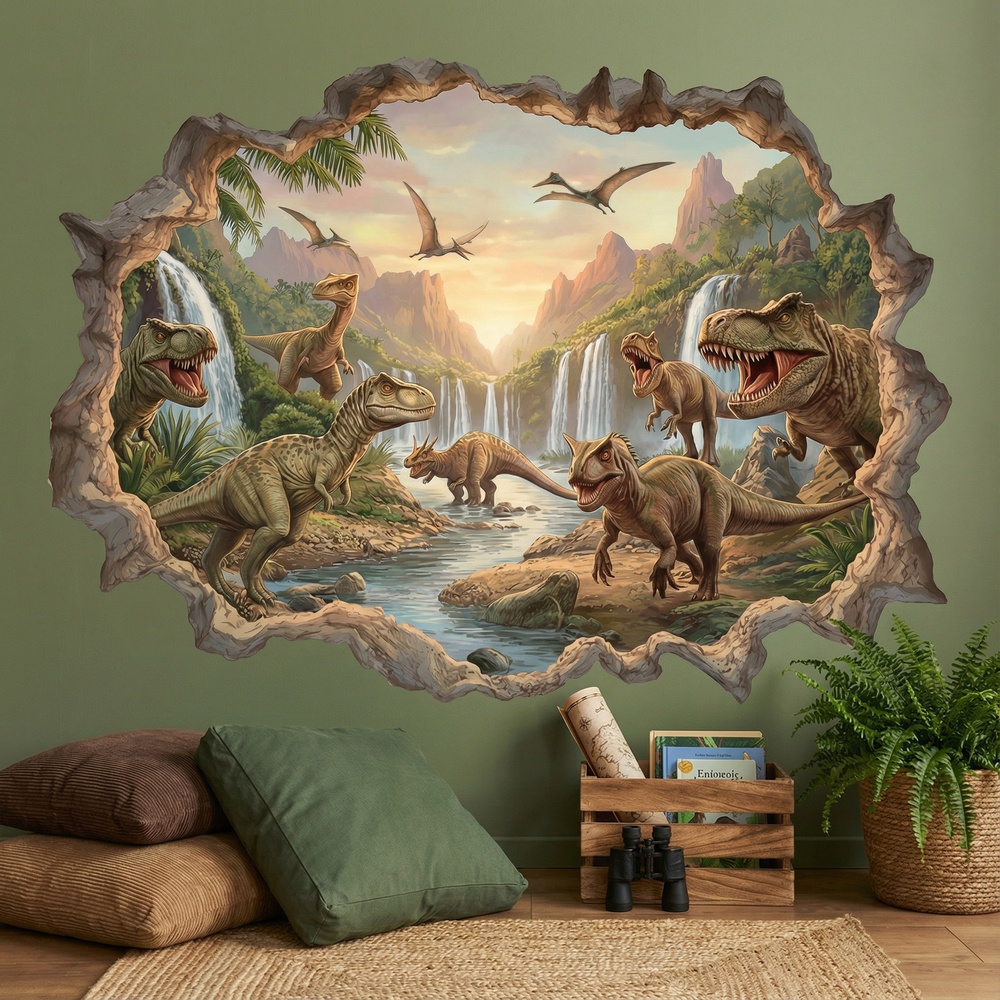 Kinderzimmer Wandtattoo: Wandloch Jurassisches Reich