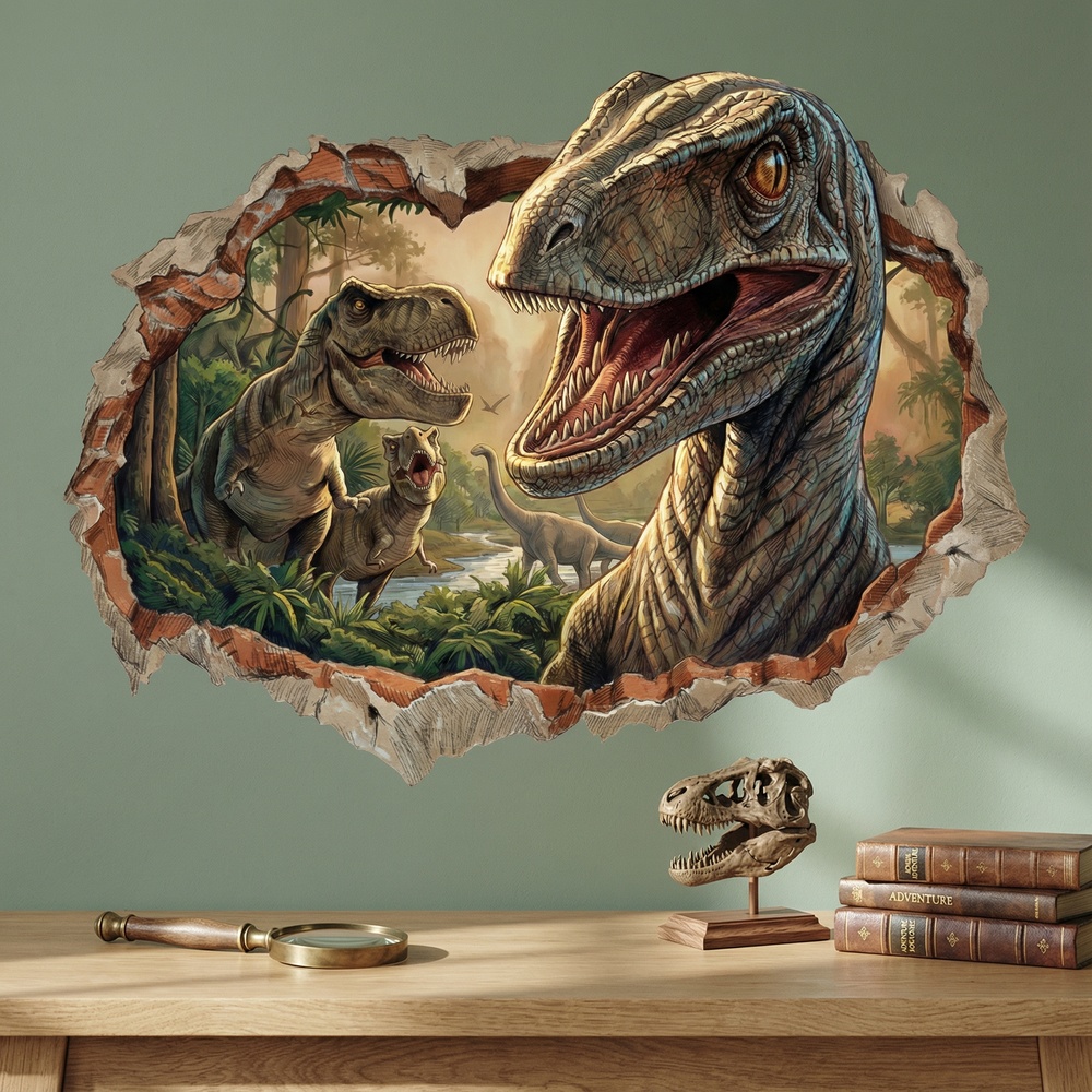 Kinderzimmer Wandtattoo: Wandloch Jurassische Dominanz