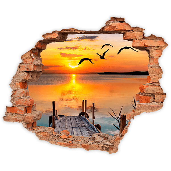 Wandtattoos: Loch Sonnenuntergang auf See