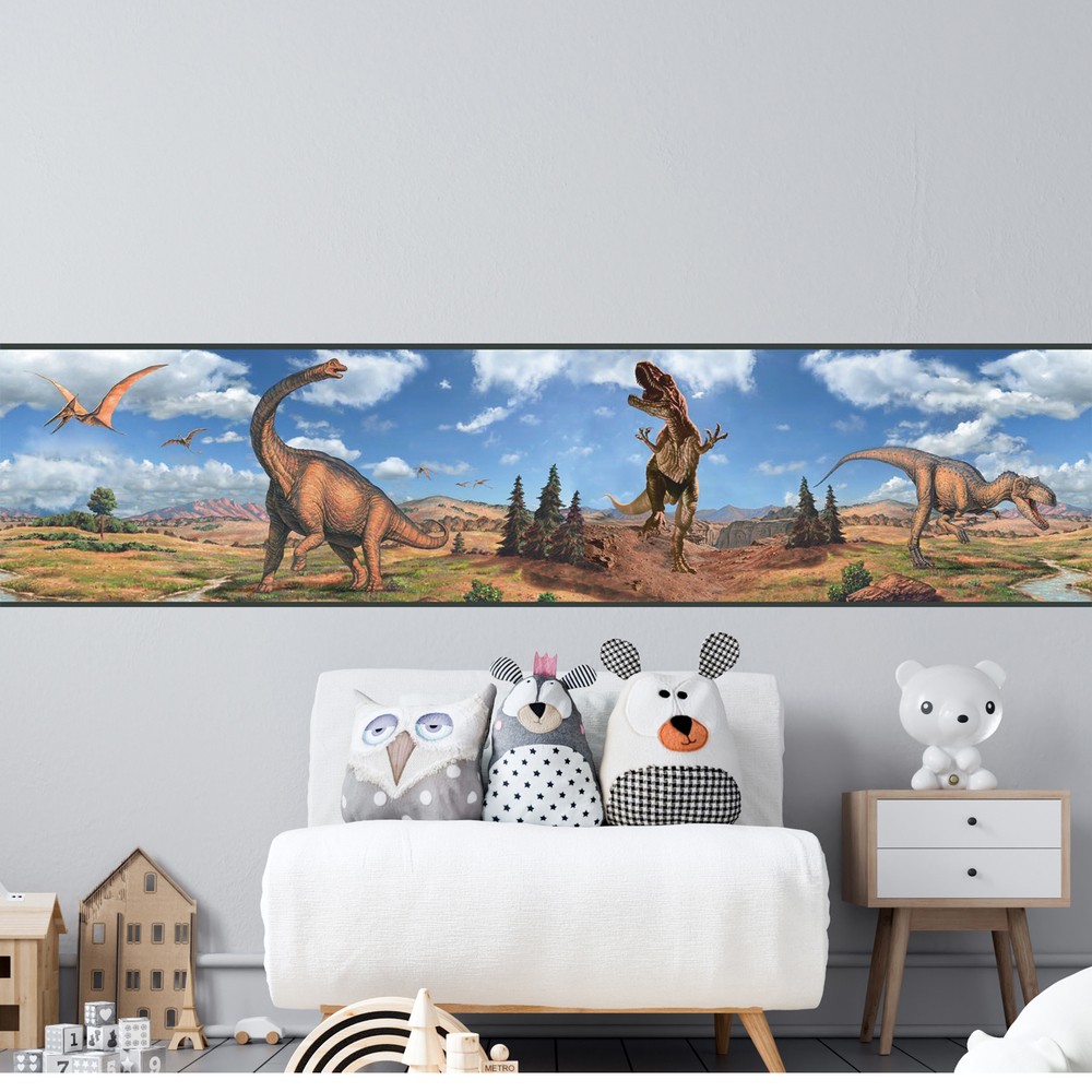 Kinderzimmer Wandtattoo: Bordüre Dinosaurier