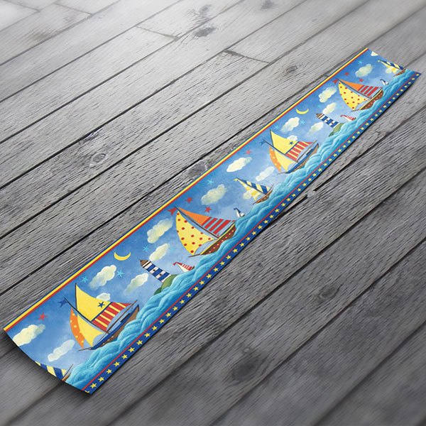 Wandtattoos: Bordüren bunte Boote