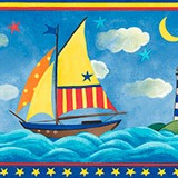 Wandtattoos: Bordüren bunte Boote 4