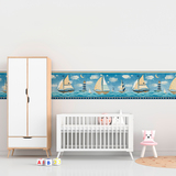 Kinderzimmer Wandtattoo: Dekoration mit Bordüren Schifffahrt 3