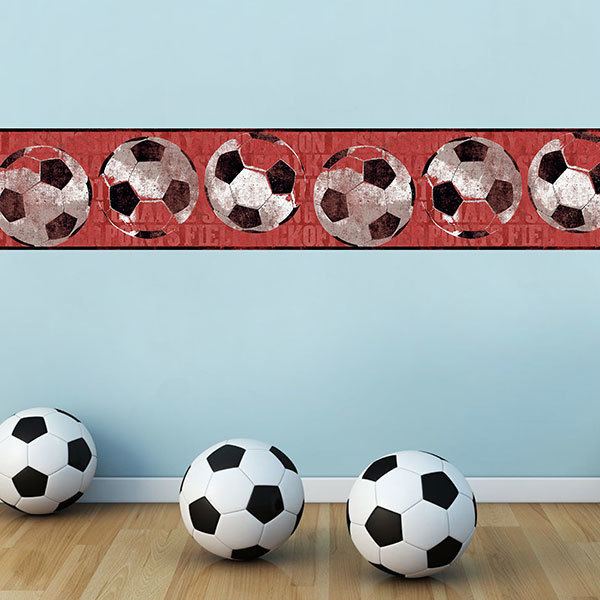 Kinderzimmer Wandtattoo:  Bordüre Fußball