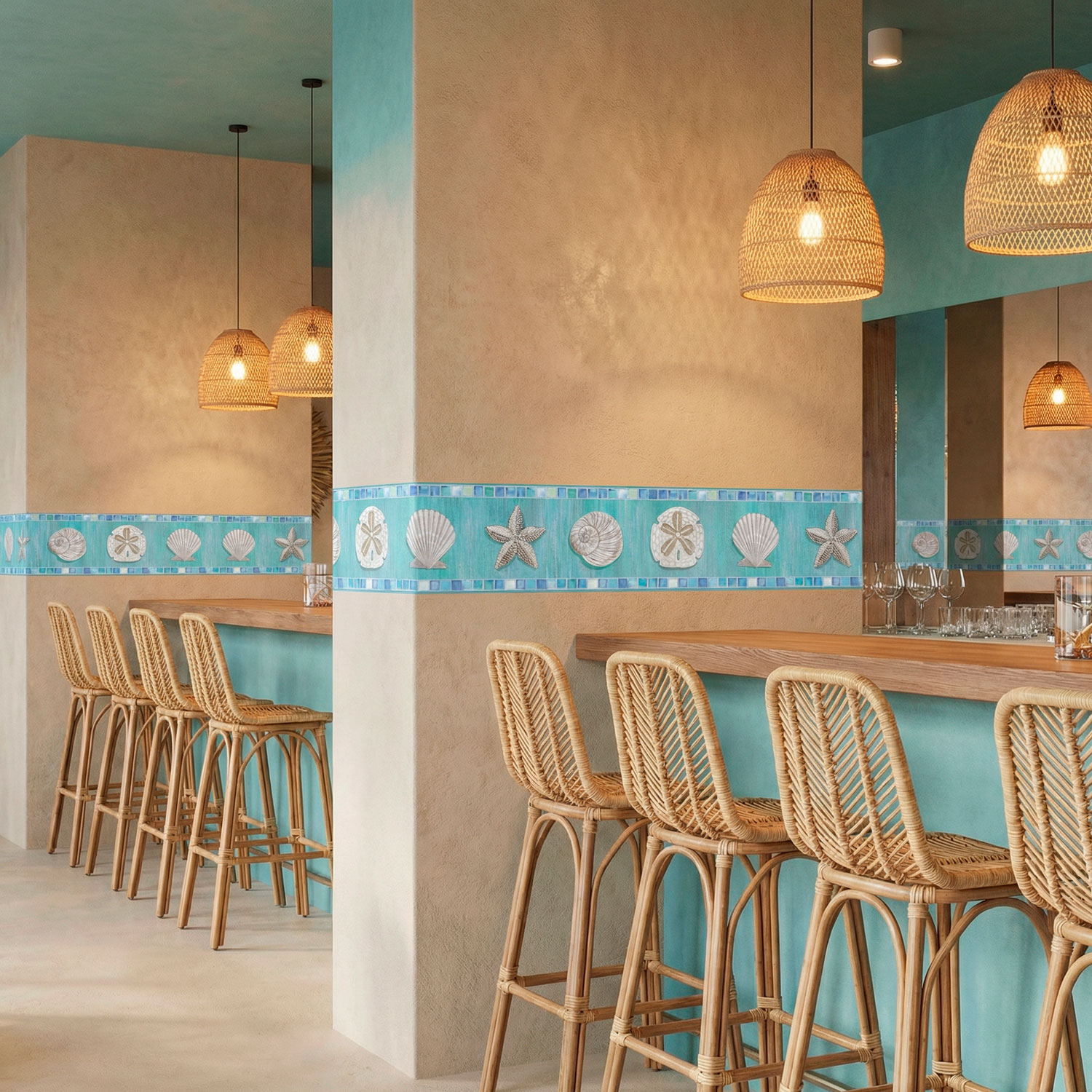 Wandtattoos: Bord&uuml;re Muscheln