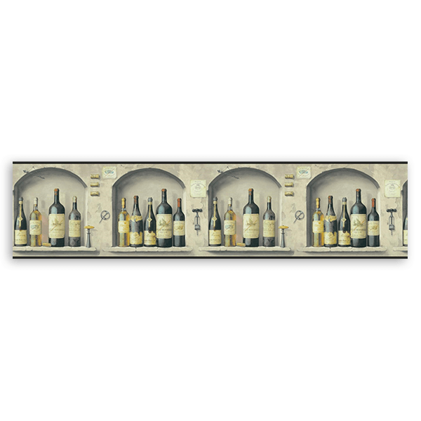 Wandtattoos: Bordüre mit Weinflaschen