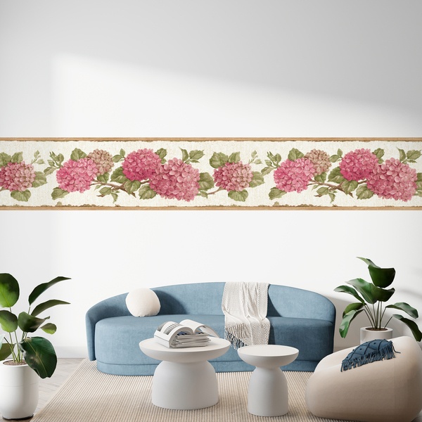 Wandtattoos: Bordüre mit Hortensie