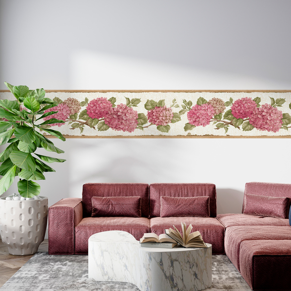 Wandtattoos: Bordüre mit Hortensie