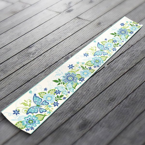 Wandtattoos: Bordüre Blumen und Schmetterlinge