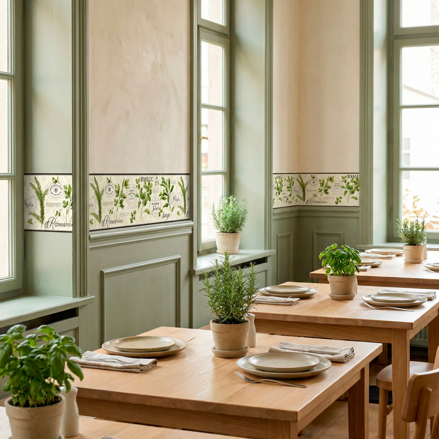 Wandtattoos: Bord&uuml;re mit K&uuml;chenkr&auml;uter