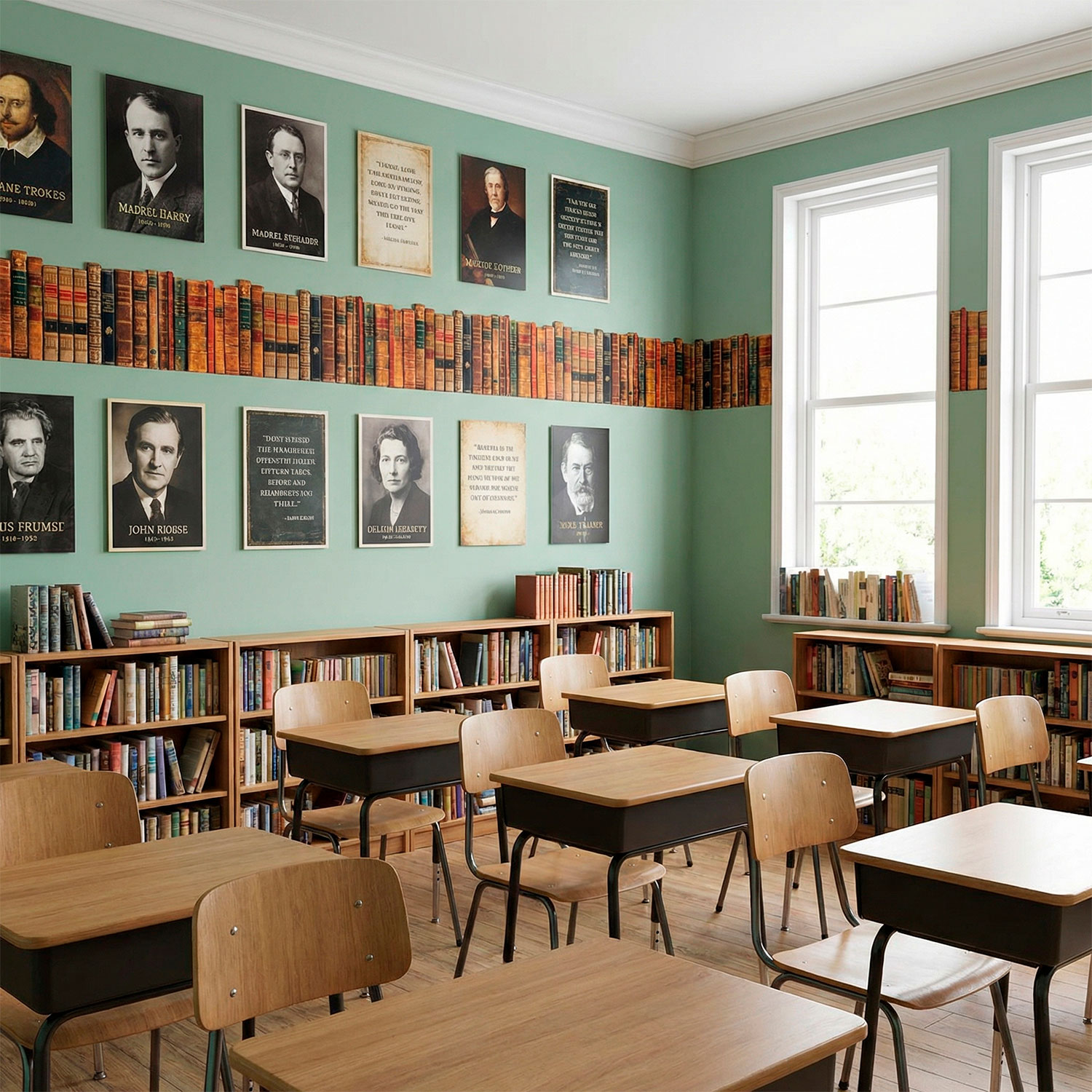 Wandtattoos: Bord&uuml;re mit B&uuml;cher