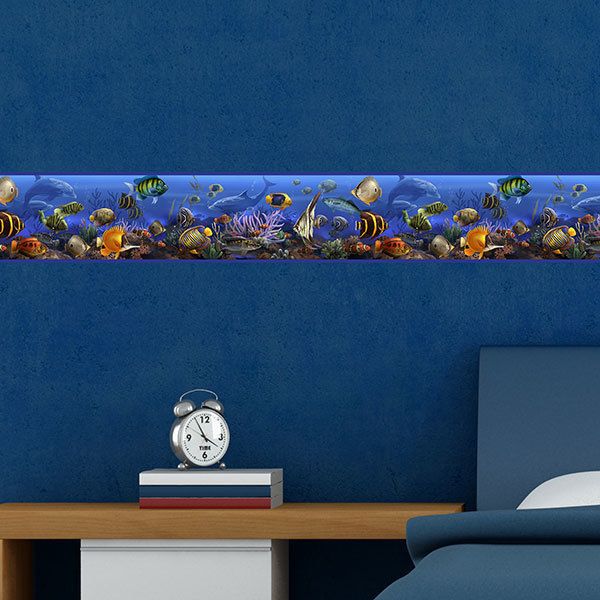 Kinderzimmer Wandtattoo: Bordüre Meereswelt Fisch