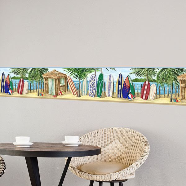 Wandtattoos: Bordüre mit Hawaiian Strand