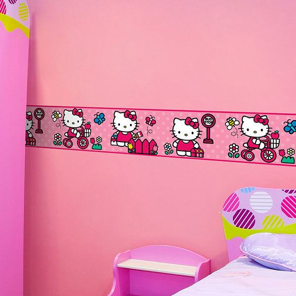 Kinderzimmer Wandtattoo: Bordüre kinderzimmer Hello Kitty