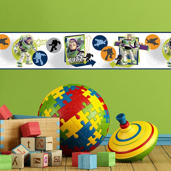 Kinderzimmer Wandtattoo: Bordüre selbstklebend kinderzimmer Buzz Lightyear
