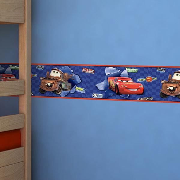 Kinderzimmer Wandtattoo: Bordüre McQueen & Tow Mater (Autos)