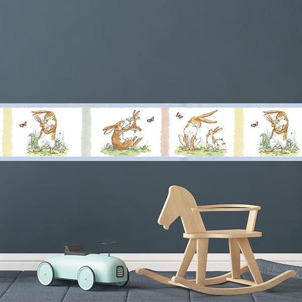 Kinderzimmer Wandtattoo: Bordüre tapete kinderzimmer Geschichte Kaninchen