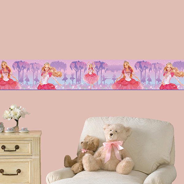 Kinderzimmer Wandtattoo: Bordüre Barbie Prinzessin 1