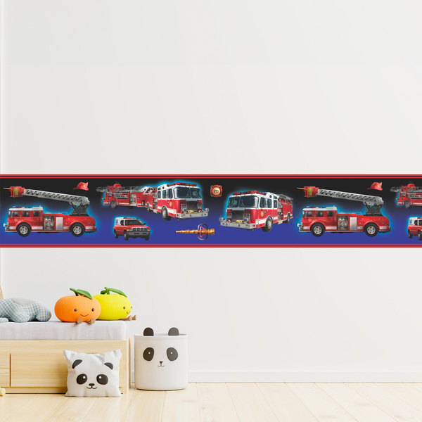 Kinderzimmer Wandtattoo: Bordüre Feuerwehrmänner