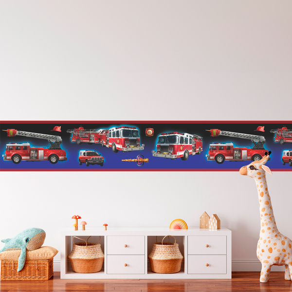 Kinderzimmer Wandtattoo: Bordüre Feuerwehrmänner