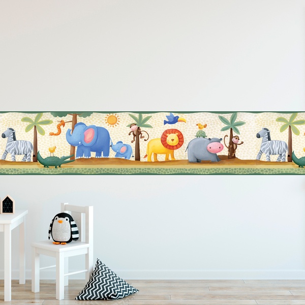 Kinderzimmer Wandtattoo: Bordüre Tiere des Dschungels