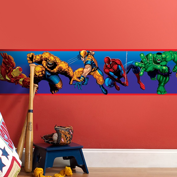 Kinderzimmer Wandtattoo: Bordüre Marvel Helde