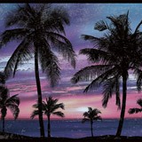 Wandtattoos: Sonnenuntergang unter Palmen 3