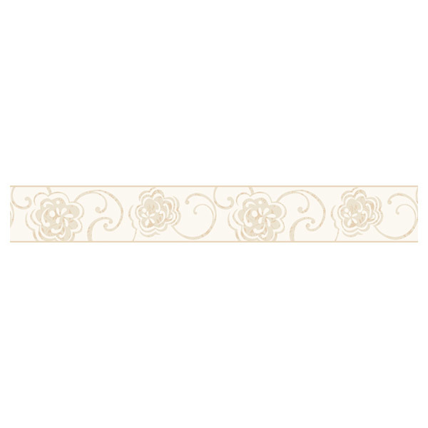 Wandtattoos: Ornamentale Blumen in Creme