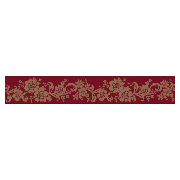 Wandtattoos: Blumen auf rotem Hintergrund