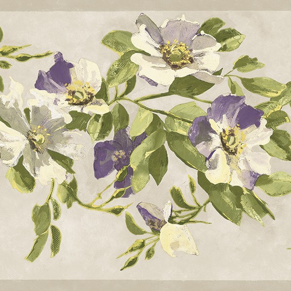 Wandtattoos: Violett Gemalte Blumen