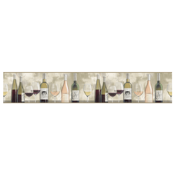 Wandtattoos: Weinflaschen und Weingläser