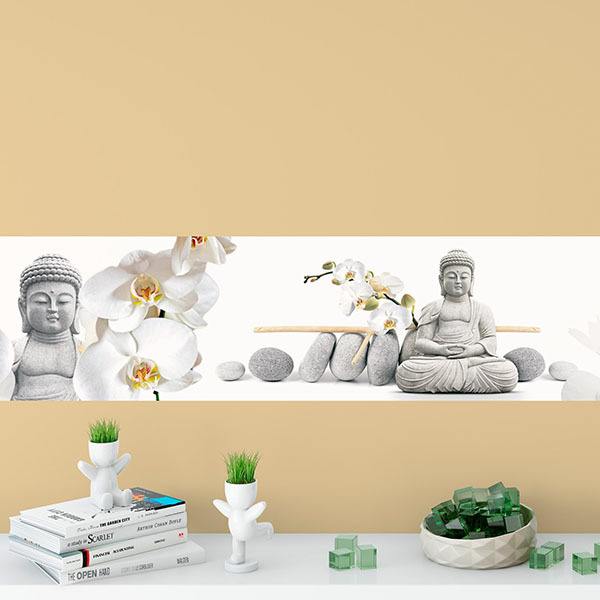 Wandtattoos: Buddha mit Orchideen