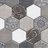 Wandtattoos: Sechseckige Grautöne 3