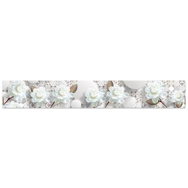 Wandtattoos: Weiße Rosen auf Fliesen