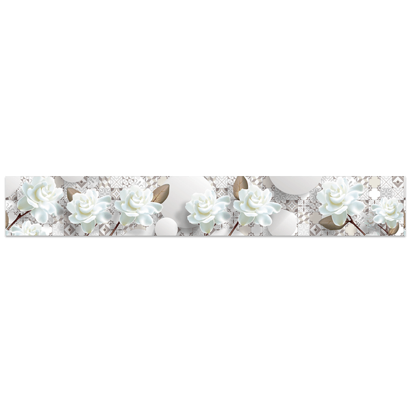 Wandtattoos: Weiße Rosen auf Fliesen