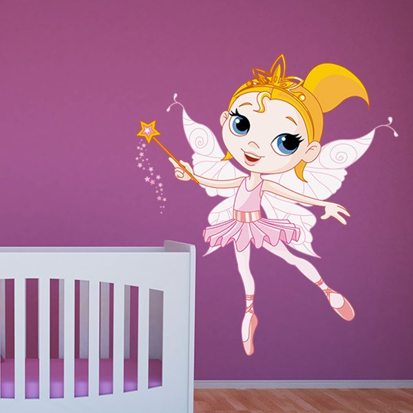 Kinderzimmer Wandtattoo: Fee Ballerina Rosa