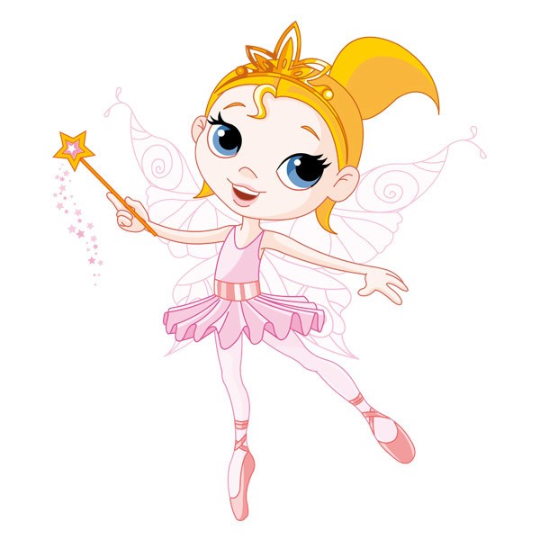 Kinderzimmer Wandtattoo: Fee Ballerina Rosa