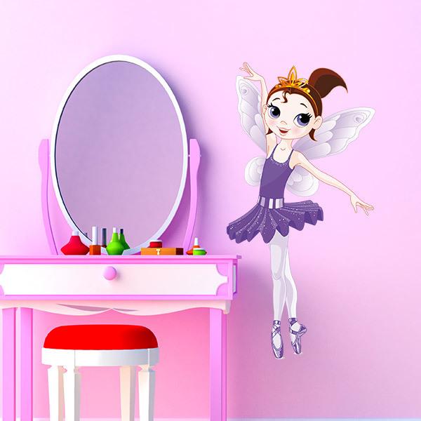 Kinderzimmer Wandtattoo: Fee Ballerina Violett