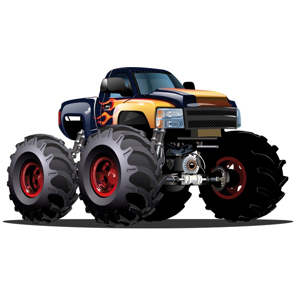 Kinderzimmer Wandtattoo: Monster Truck dunkelblau und orange