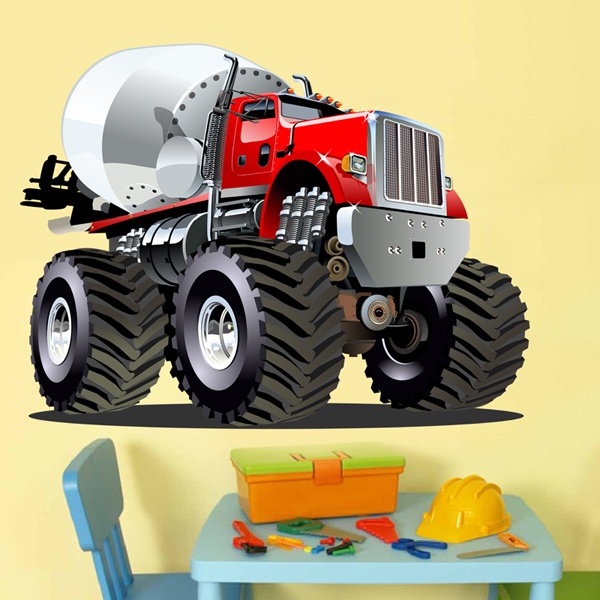 Kinderzimmer Wandtattoo: Monster Truck Betonmischer